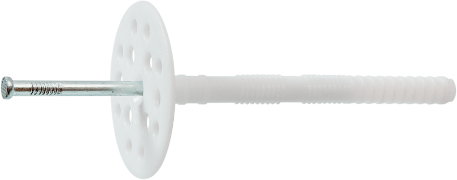 Тарілчастий дюбель-анкер для теплоізоляції, 10x80 ПП, металевий цвях